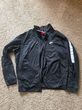 Nike Black Track Jacket with White Sleeve Panel
